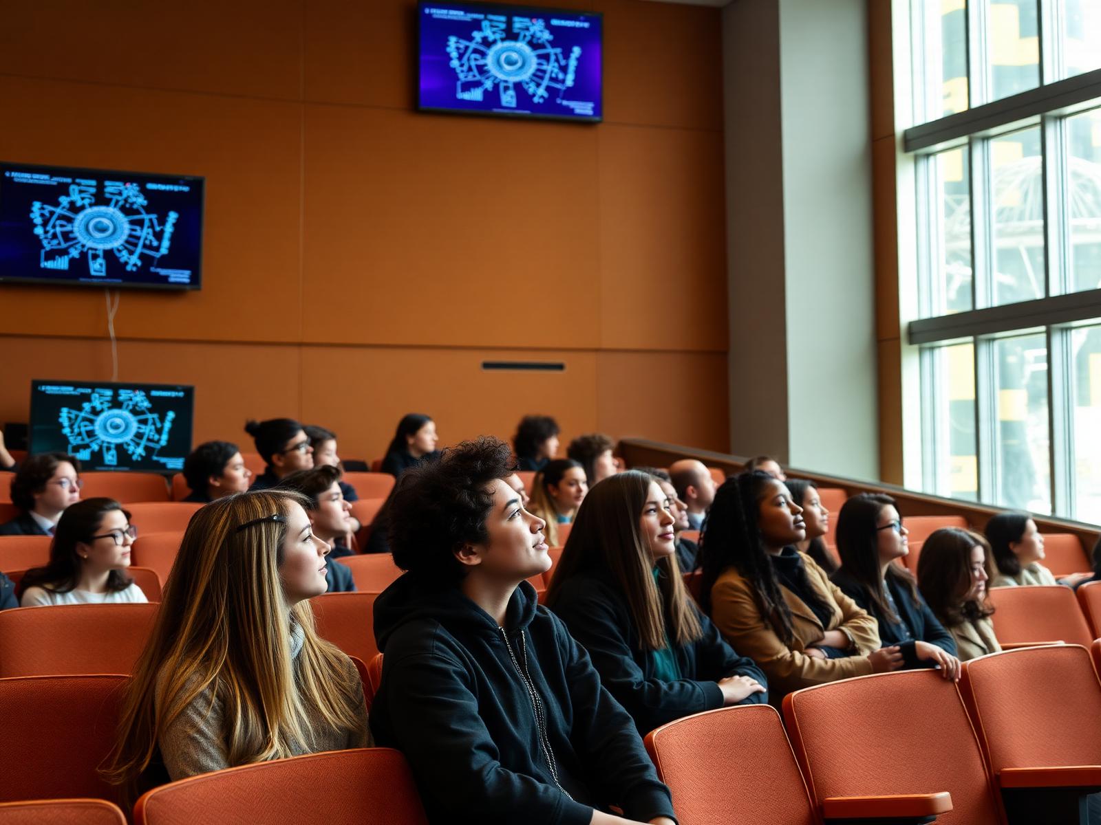 Étudiants du Mastère cybersécurité en amphithéâtre
